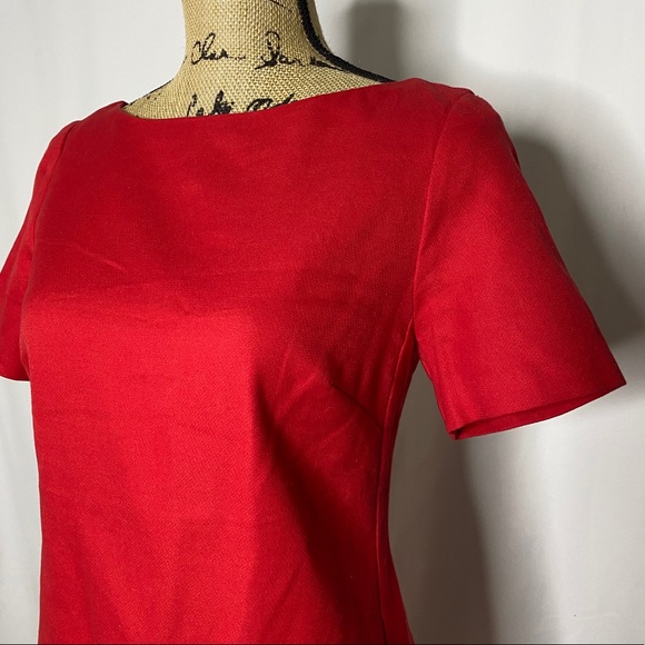 Maeve Anthropologie Red Short Sleeve Bow Dress‎ - Picture 2 of 10